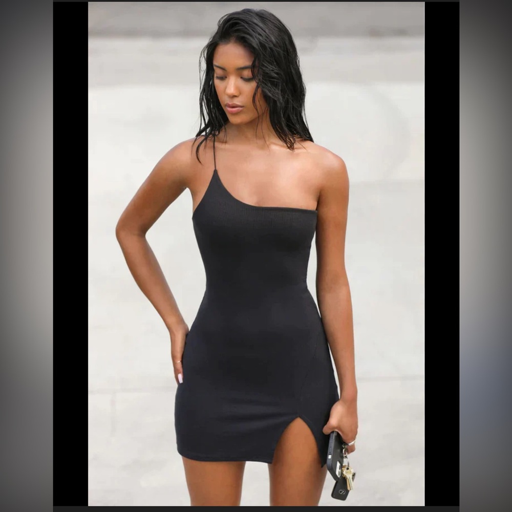 Joah brown corded single strap dress